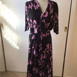 KOH KOH WOMENS ABSTRACT FLOWER PRINT MAXI DRESS- SIZE 2X